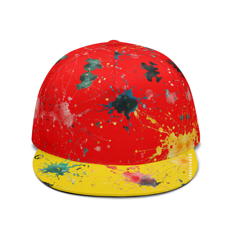 Burkesgarb Red n Yellow Walking Canvas SnapCap - Elevate Your Headwear Game