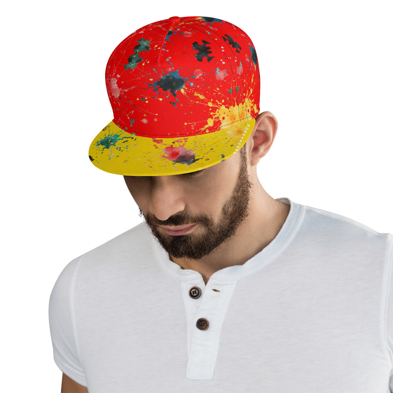 Burkesgarb Red n Yellow Walking Canvas SnapCap - Elevate Your Headwear Game