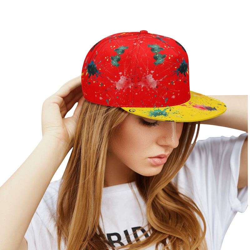 Burkesgarb Red n Yellow Walking Canvas SnapCap - Elevate Your Headwear Game