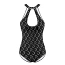 BurkesGarb Womens One Piece Swimsuit Sexy Halter Cut Out Tie Backless Swimwear