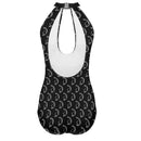 BurkesGarb Womens One Piece Swimsuit Sexy Halter Cut Out Tie Backless Swimwear