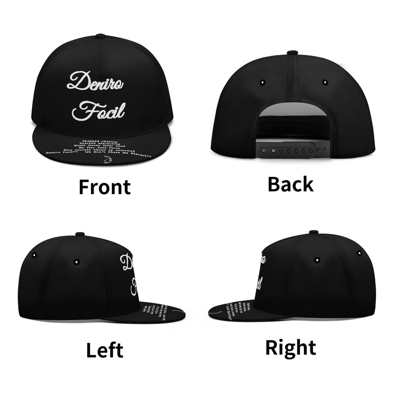 Deniro Focil™ Classic Brim Cap – “We Don’t Chase. We Attract.” Edition (Unisex)