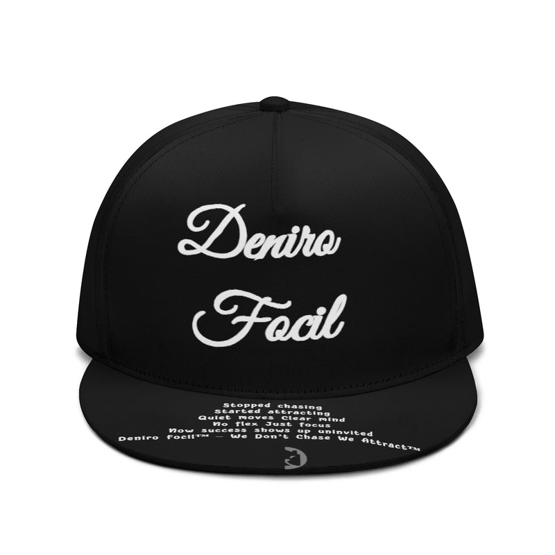 Deniro Focil™ Classic Brim Cap – “We Don’t Chase. We Attract.” Edition (Unisex)