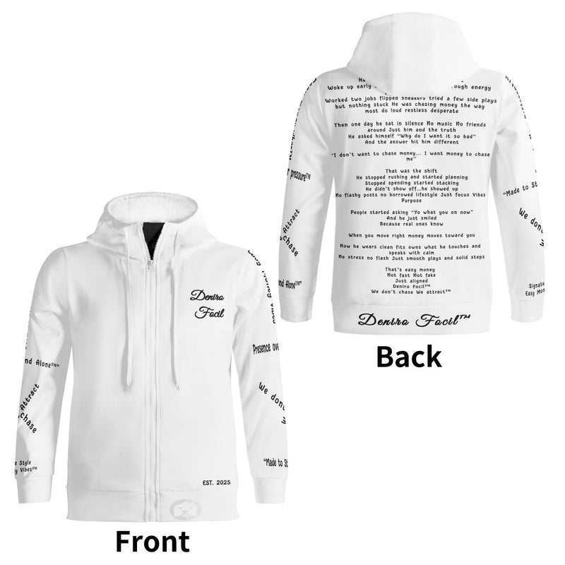 Deniro Focil™ “Easy Money Story” Full Zip Hoodie – Streetwear Fit