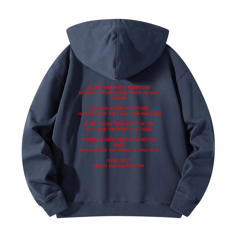 Deniro Focil™ Unisex Hoodie Front & Back Print est. 2025 Streetwear