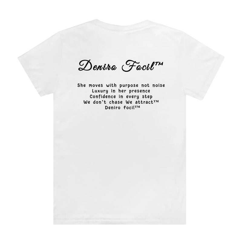 Deniro Focil™ Womens 100% Cotton Crew Neck T-Shirt – Soft, Stylish, and Empowering Streetwear