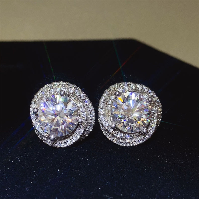 6 Carat Moissanite 925 Sterling Silver Earrings at BurkesGarb | 1-Pair