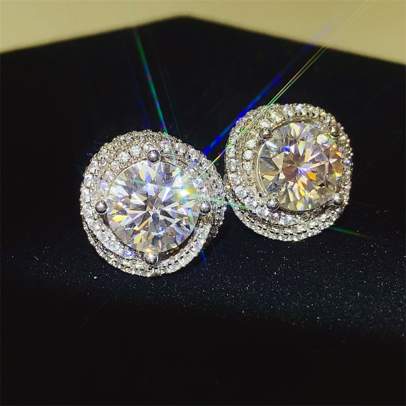 6 Carat Moissanite 925 Sterling Silver Earrings at BurkesGarb | 1-Pair