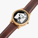 "Experience Time in Style with the Burkesgarb Italian Olive Lumber Wooden Watch - Leather Strap"