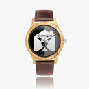 "Experience Time in Style with the Burkesgarb Italian Olive Lumber Wooden Watch - Leather Strap"