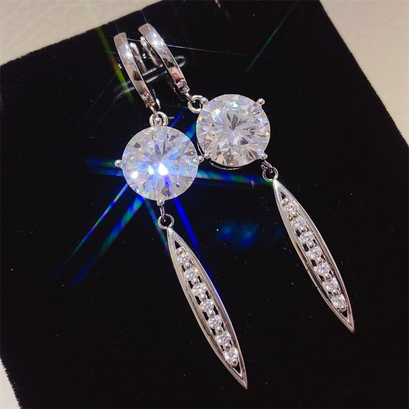 10 Carat Moissanite 925 Sterling Silver Earrings at BurkesGarb | 1-Pair