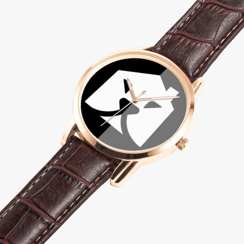 "Elevate Your Style with Burkesgarb's Leather Band Wide Type Quartz Watch"