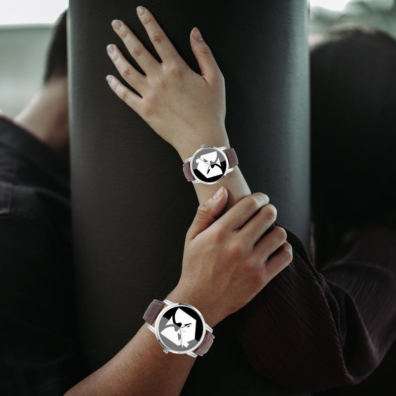 "Elevate Your Style with Burkesgarb's Leather Band Wide Type Quartz Watch"