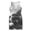 "Embrace Elegance and Comfort with Burkesgarb Gray Skies Fitted Dress - Perfect for Any Occasion!"