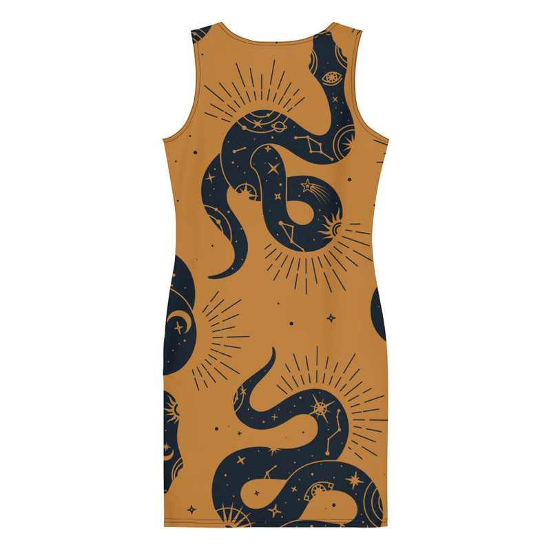 "Unleash Your Wild Side with the Burkesgarb Gold Snake Fit Dress - Exude Elegance and Confidence!"