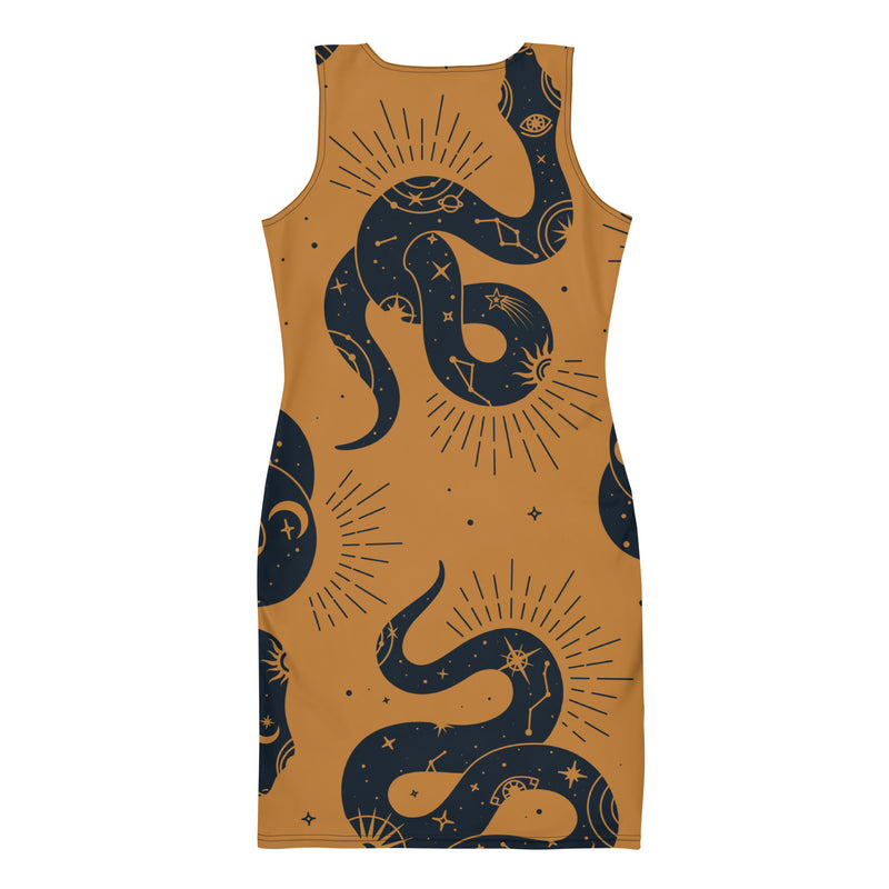 "Unleash Your Wild Side with the Burkesgarb Gold Snake Fit Dress - Exude Elegance and Confidence!"