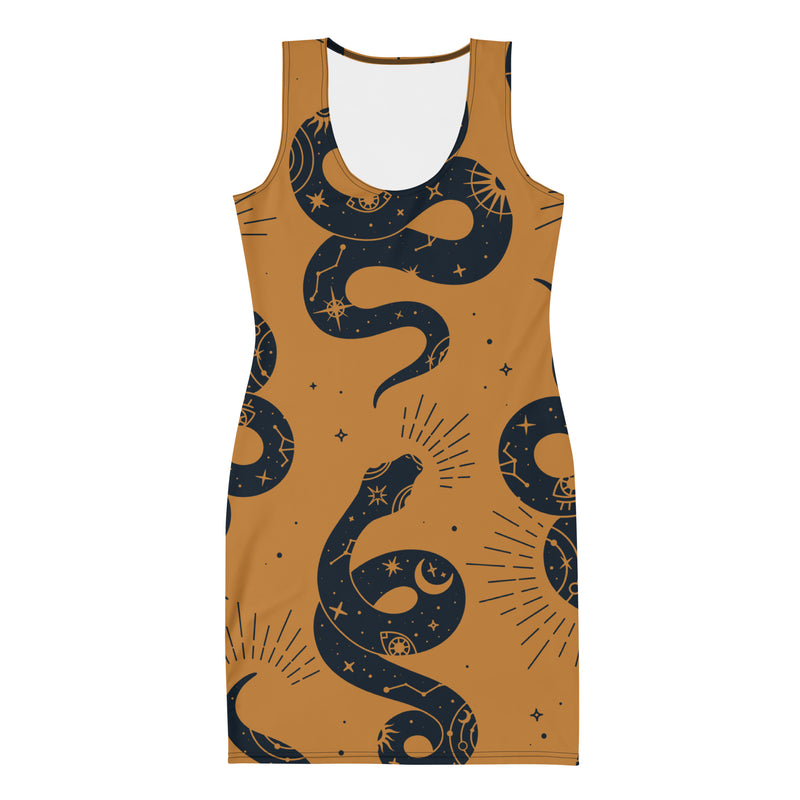 "Unleash Your Wild Side with the Burkesgarb Gold Snake Fit Dress - Exude Elegance and Confidence!"