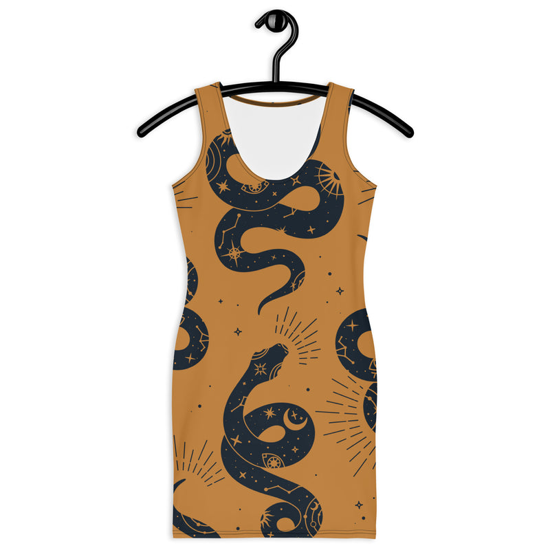 "Unleash Your Wild Side with the Burkesgarb Gold Snake Fit Dress - Exude Elegance and Confidence!"