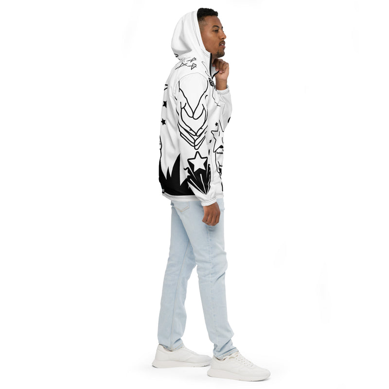 "Embrace Your Inner Style Maverick with Burkesgarb Starman Graffiti Men's Windbreaker - Stand Out in Every Crowd!"