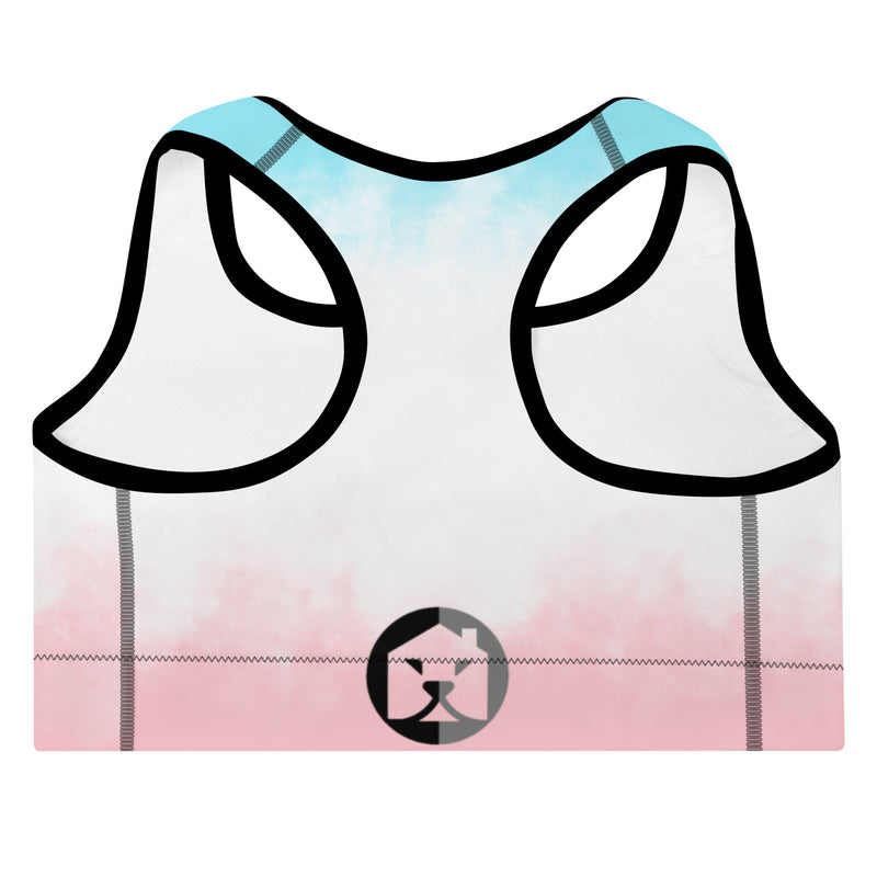 "Elevate Your Workout Style with Burkesgarb's Cotton Candy Padded Sports Bra - Comfort and Support with a Sweet Twist!"