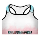 "Elevate Your Workout Style with Burkesgarb's Cotton Candy Padded Sports Bra - Comfort and Support with a Sweet Twist!"