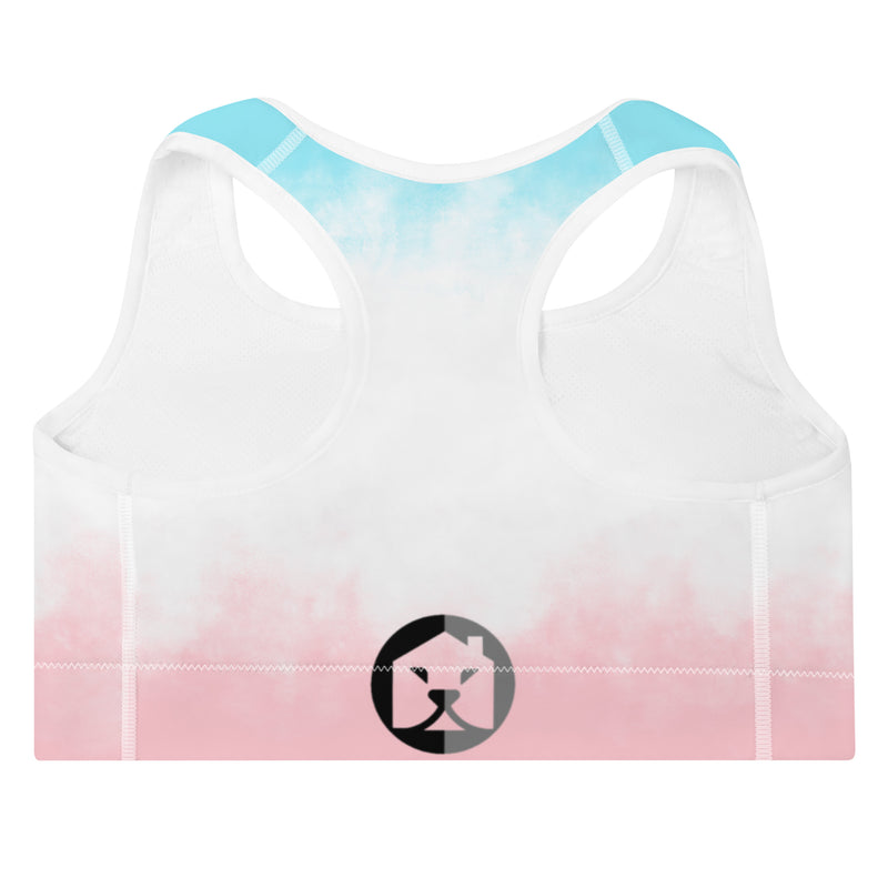 "Elevate Your Workout Style with Burkesgarb's Cotton Candy Padded Sports Bra - Comfort and Support with a Sweet Twist!"