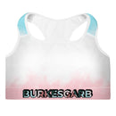 "Elevate Your Workout Style with Burkesgarb's Cotton Candy Padded Sports Bra - Comfort and Support with a Sweet Twist!"