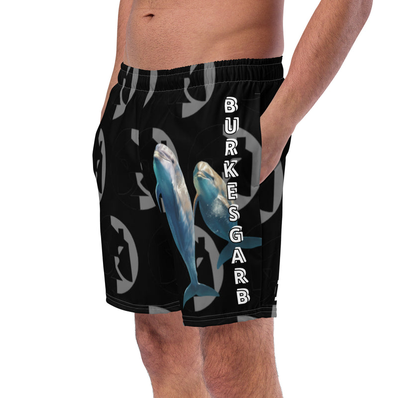 Dive into Style with Burkesgarb Dolphin Vibes Men's Swim Trunks