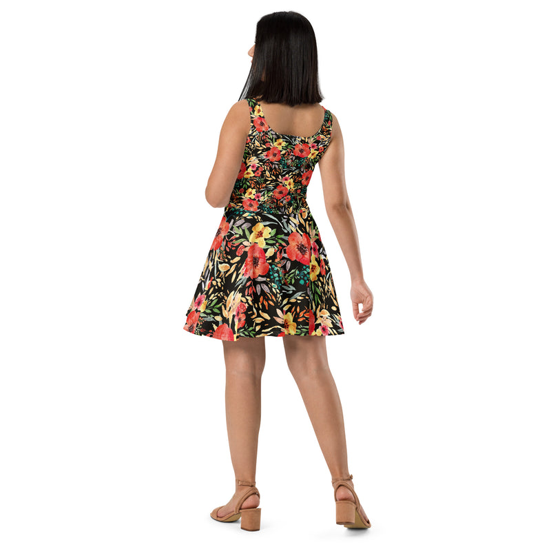 "Flaunt Your Feminine Charm with the Burkesgarb Forgive Me Roses Skater Dress"