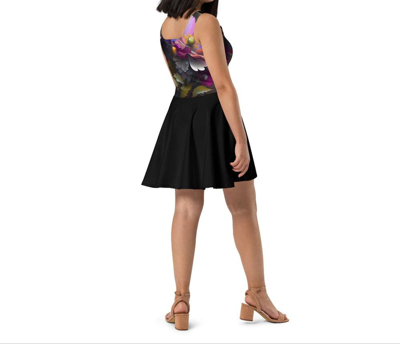 "Bloom with Style in the Burkesgarb Flower Skater Dress - Embrace Your Feminine Charm!"