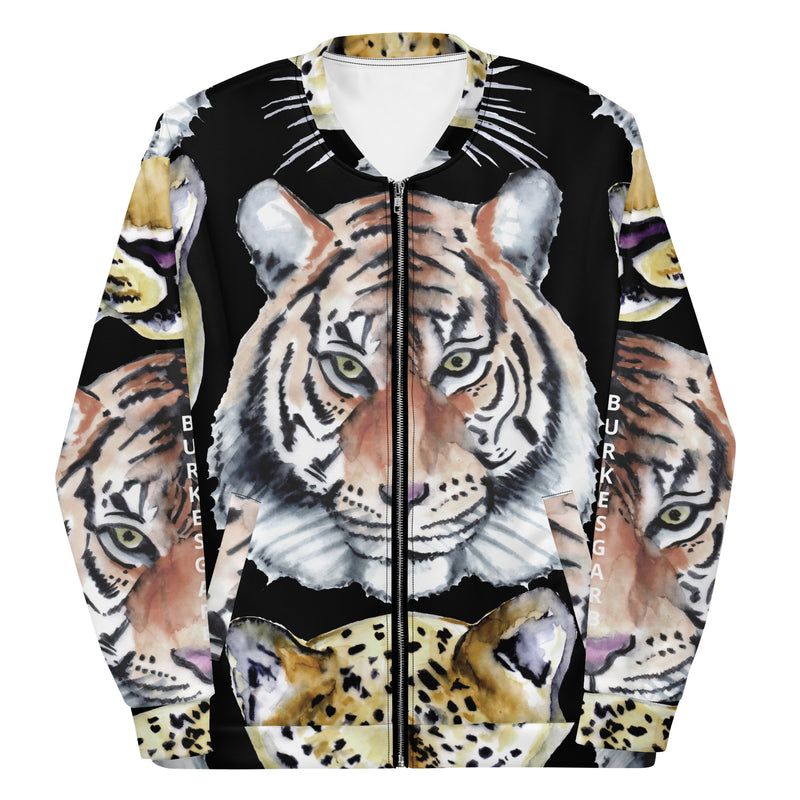 "Unleash Your Inner Feline Style with the Burkesgarb Elite Cats Unisex Bomber Jacket - Perfect Blend of Elegance and Edge!"