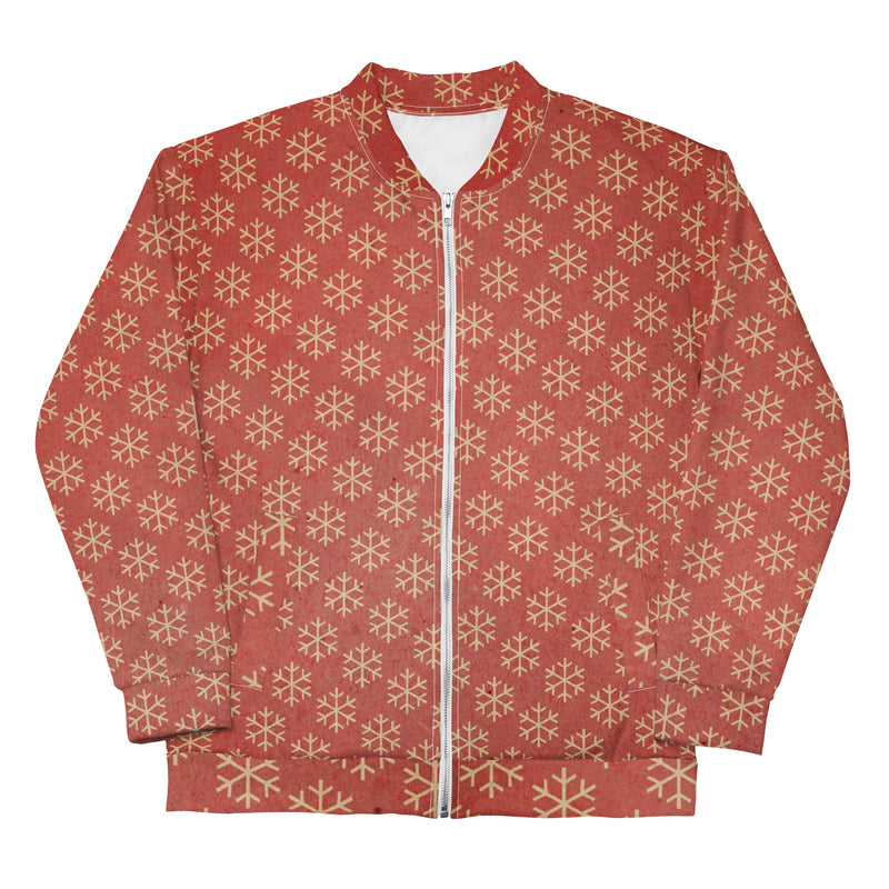 "Stay Warm in Style with Burkesgarb Luxury Snow Flakes Unisex Bomber Jacket"