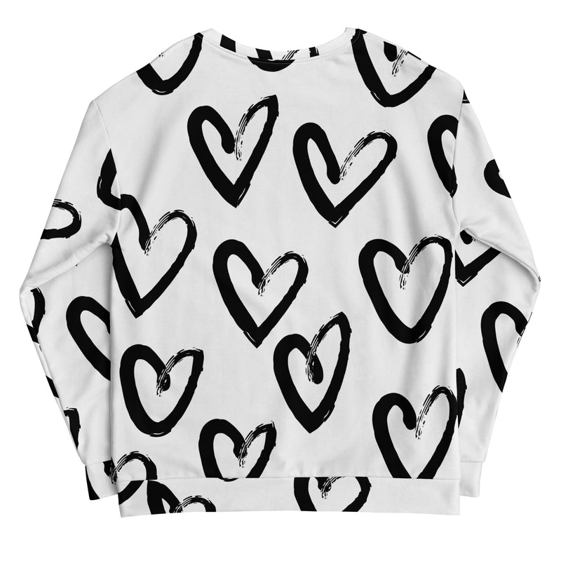 "Burkesgarb Black Hearts Unisex Sweatshirt - Stylish Comfort for All"