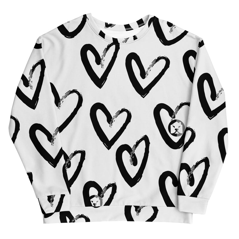 "Burkesgarb Black Hearts Unisex Sweatshirt - Stylish Comfort for All"