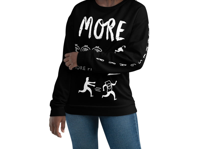 "Level Up Your Style with our 'More Money More Problems' Unisex Sweatshirt by Burkesgarb"