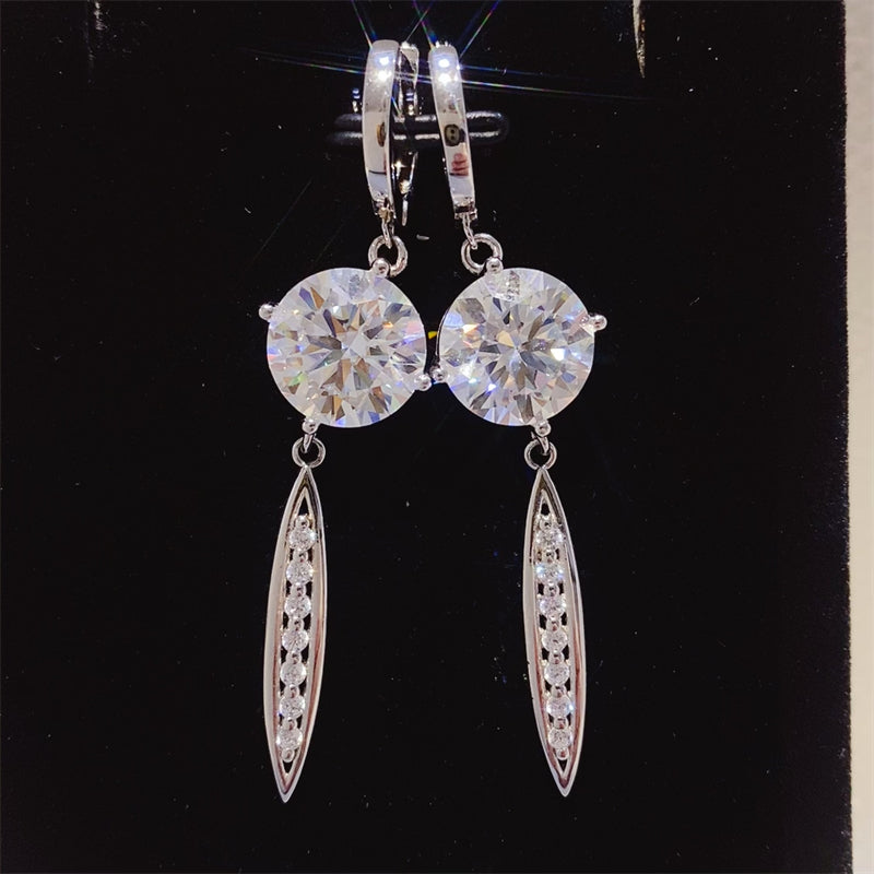 10 Carat Moissanite 925 Sterling Silver Earrings at BurkesGarb | 1-Pair