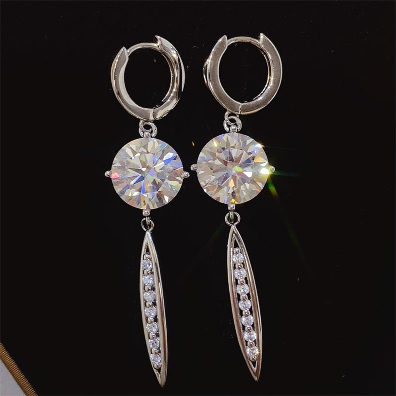 10 Carat Moissanite 925 Sterling Silver Earrings at BurkesGarb | 1-Pair