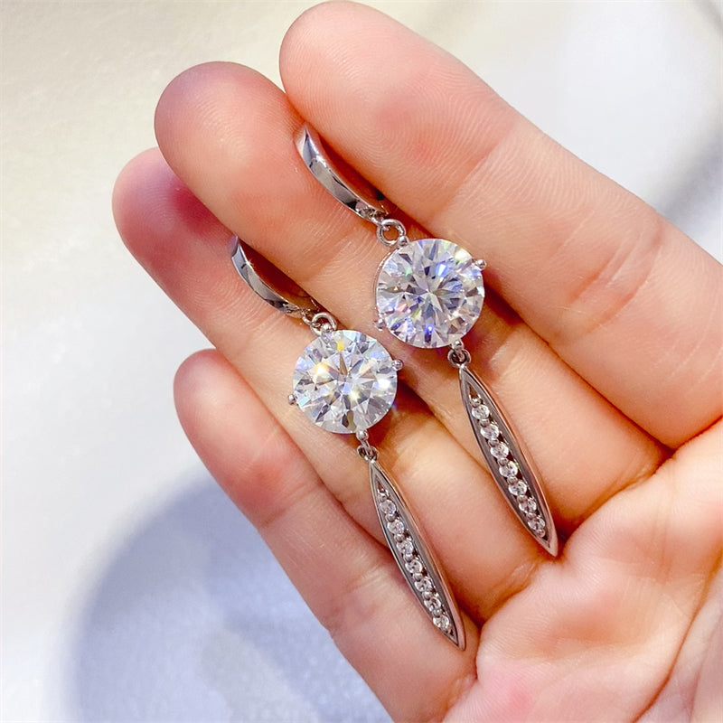 10 Carat Moissanite 925 Sterling Silver Earrings at BurkesGarb | 1-Pair