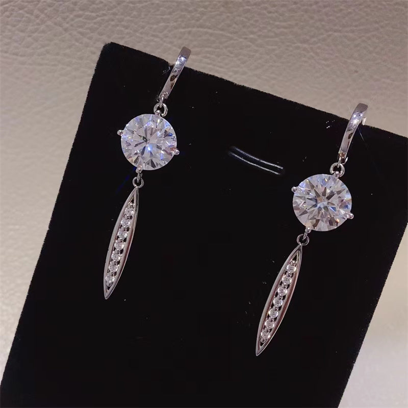 10 Carat Moissanite 925 Sterling Silver Earrings at BurkesGarb | 1-Pair