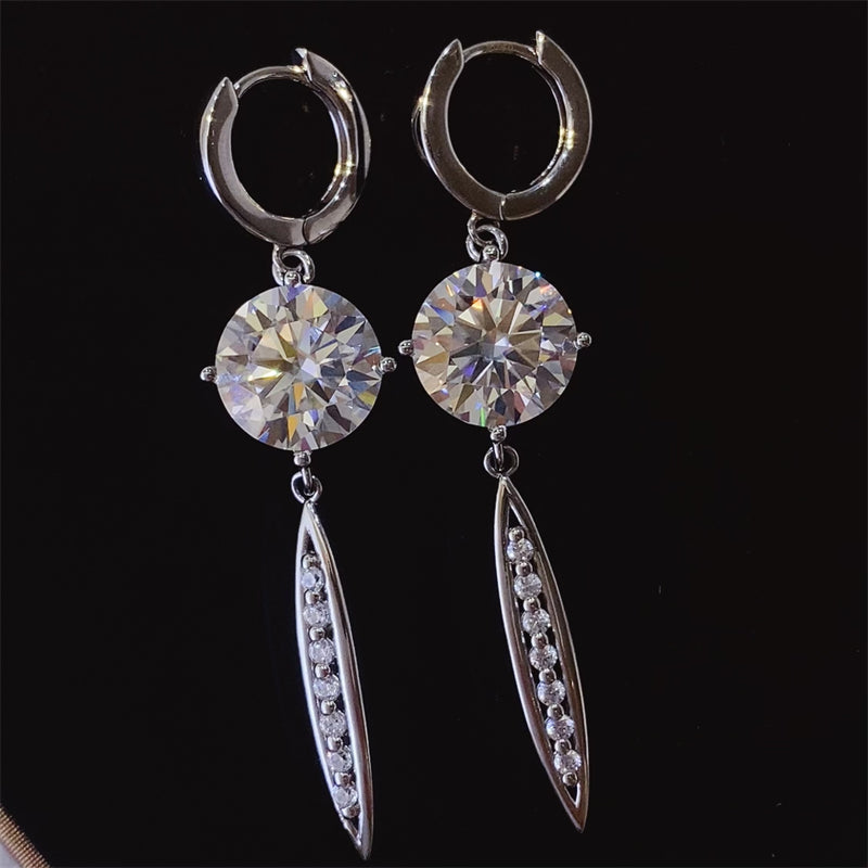 10 Carat Moissanite 925 Sterling Silver Earrings at BurkesGarb | 1-Pair