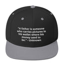 "Embrace Fatherhood with the Burkesgarb 'A Father is Someone Who Carries Pictures in His Wallet Where His Money Used to Be' Classic Snapback"