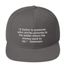 "Embrace Fatherhood with the Burkesgarb 'A Father is Someone Who Carries Pictures in His Wallet Where His Money Used to Be' Classic Snapback"