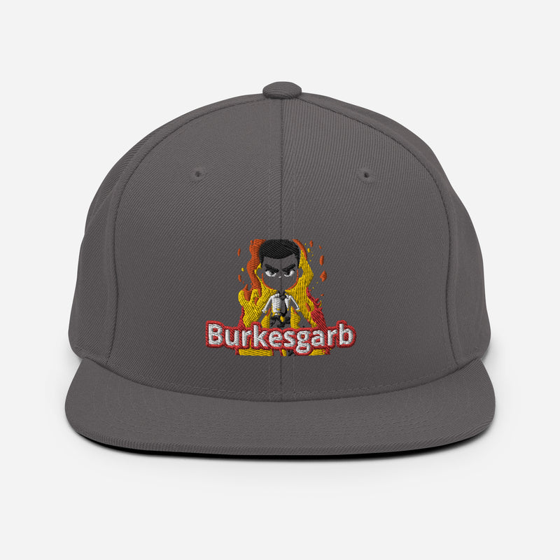 "Make a Bold Statement with Burkesgarb 'Thru the Fire' Snapback Hat - Ignite Your Style!"