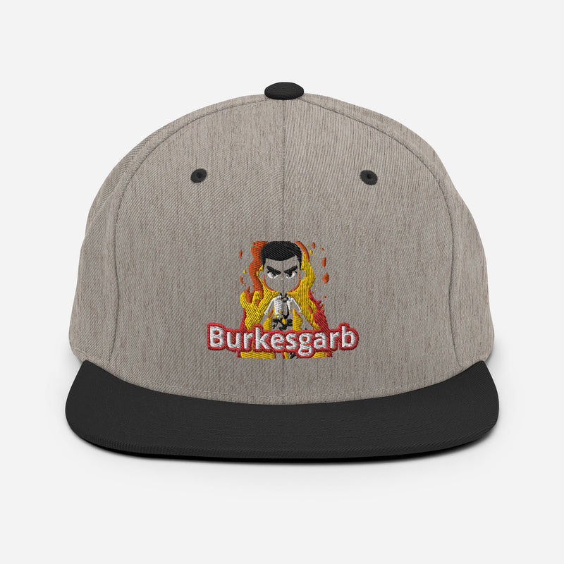 "Make a Bold Statement with Burkesgarb 'Thru the Fire' Snapback Hat - Ignite Your Style!"