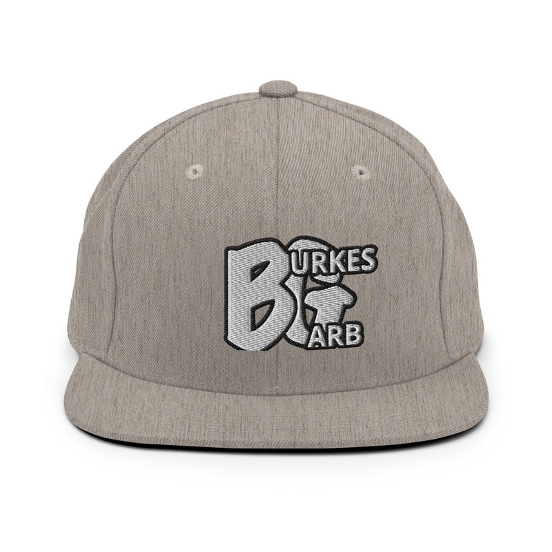 "Complete Your Look with Burkesgarb Embroidered BG Snapback Hat"