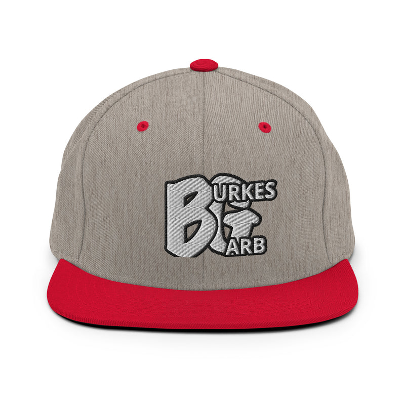 "Complete Your Look with Burkesgarb Embroidered BG Snapback Hat"