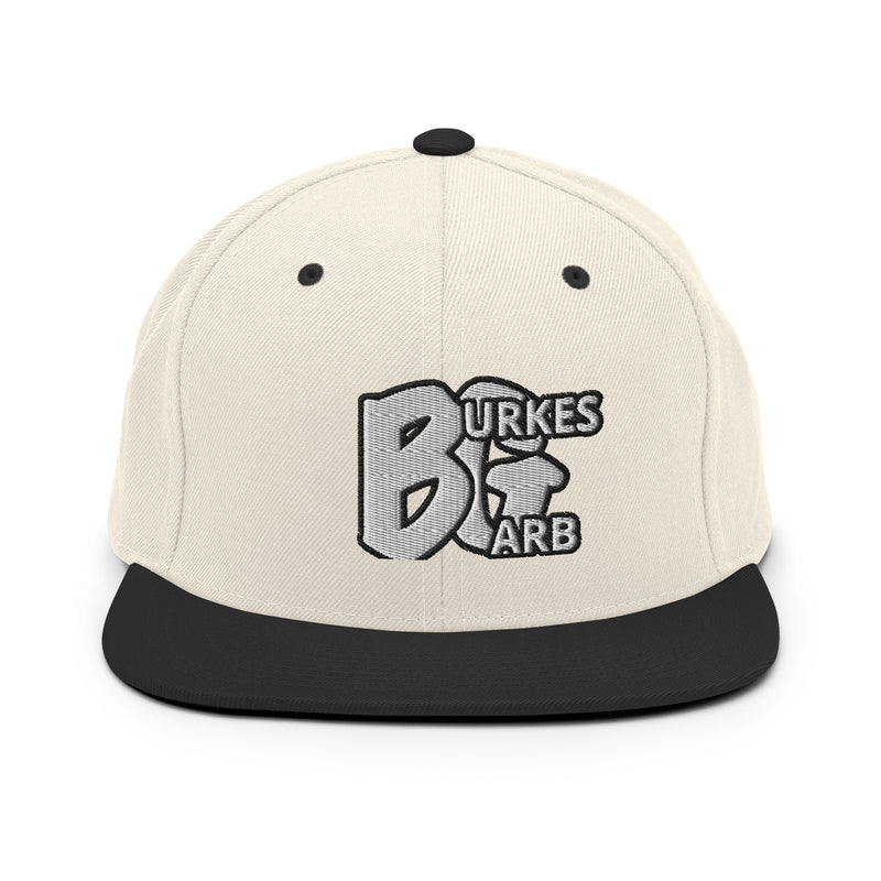 "Complete Your Look with Burkesgarb Embroidered BG Snapback Hat"