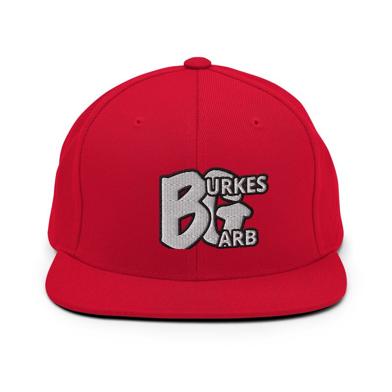 "Complete Your Look with Burkesgarb Embroidered BG Snapback Hat"