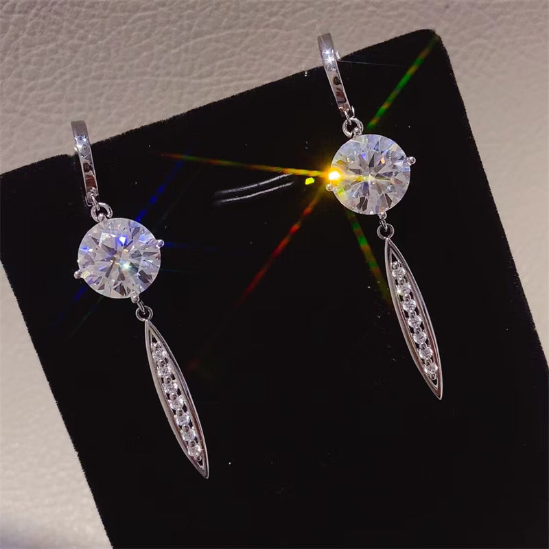 10 Carat Moissanite 925 Sterling Silver Earrings at BurkesGarb | 1-Pair