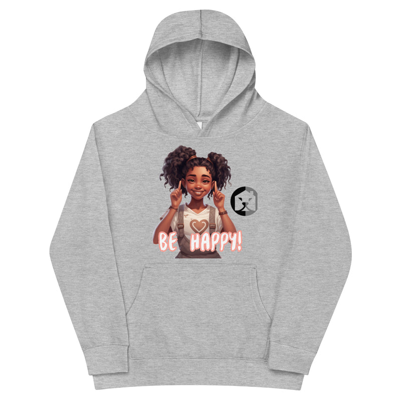 "Stay Cozy and Be Happy with Burkesgarb Youth Girl Fleece Hoodie"